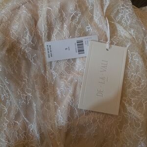 De La Vali Anthropologie Cream Lace Maxi Dress